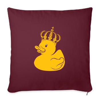 Canard en caoutchouc Cadeau Reine King Crown - Housse de coussin décorative 45 x 45 cm - bordeaux - Devant