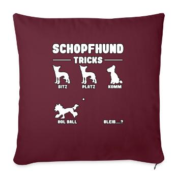 Drôle de chien à crête Chiens Nus Trucs de chien - Housse de coussin décorative 45 x 45 cm - bordeaux - Devant