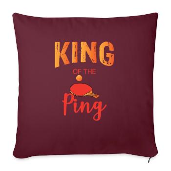 Ping Pong Roi du Ping Tennis de Table - Housse de coussin décorative 45 x 45 cm - bordeaux - Devant
