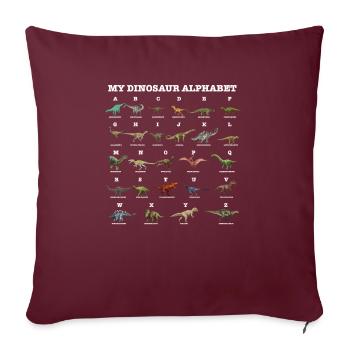 Paléontologie I Dinosaures Amant I Mon Dinosaure - Housse de coussin décorative 45 x 45 cm - bordeaux - Devant