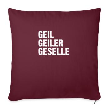 Geselle Gesellenprüfung Gesellen Beruf Spruch - Sofakissenbezug 45 x 45 cm - Burgunderrot - Vorne