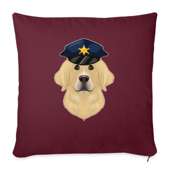 Police Labrador Maître canin I Chien policier I - Housse de coussin décorative 45 x 45 cm - bordeaux - Devant
