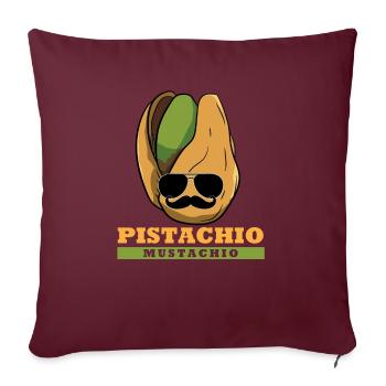 Pistache Mustachio Noix Moustache Pistaches - Housse de coussin décorative 45 x 45 cm - bordeaux - Devant