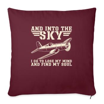 Pilote d’avion Volant Planeur Aviation - Housse de coussin décorative 45 x 45 cm - bordeaux - Devant