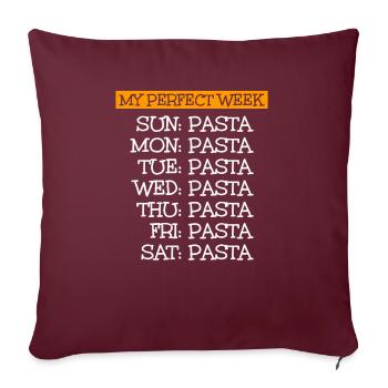 pâtes alimentaires - Housse de coussin décorative 45 x 45 cm - bordeaux - Devant