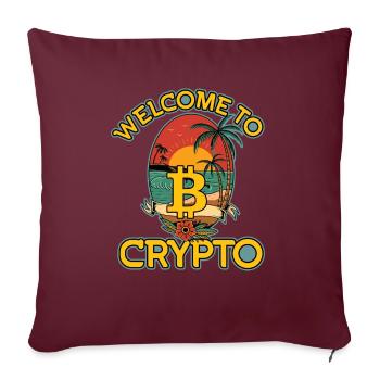 Bienvenue à Crypto, Bitcoin Summer - Housse de coussin décorative 45 x 45 cm - bordeaux - Devant