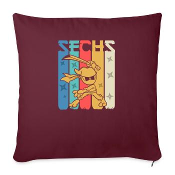 Ninja 6 Sechster Geburtstag 6 Jahre - Sofakissenbezug 45 x 45 cm - Burgunderrot - Vorne