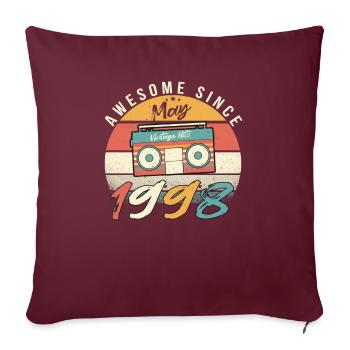 Mai 1998 Mois de naissance - Housse de coussin décorative 45 x 45 cm - bordeaux - Devant