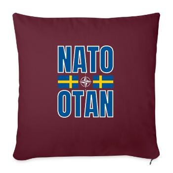 NATO nehmen und schwedische Flagge - Sofakissenbezug 45 x 45 cm - Burgunderrot - Vorne