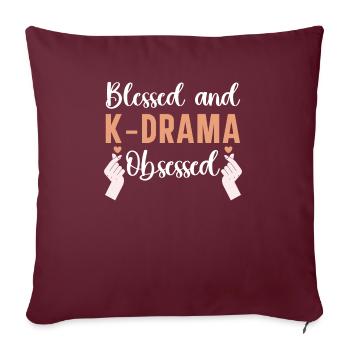 Béni et K-drama obsédé drame coréen Oppa - Housse de coussin décorative 45 x 45 cm - bordeaux - Devant