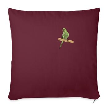 Perruche à collier I Alexander Parakeet Motif pour - Housse de coussin décorative 45 x 45 cm - bordeaux - Devant