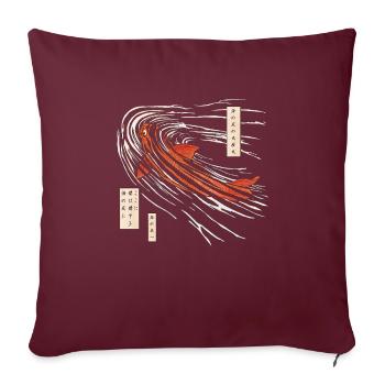 Poissons Koi sur les fonds marins - Housse de coussin décorative 45 x 45 cm - bordeaux - Devant