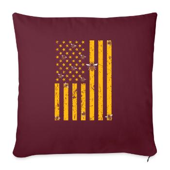 DRAPEAU DES ÉTATS-UNIS Abeille Insecte Apiculteur Abeille Abeille - Housse de coussin décorative 45 x 45 cm - bordeaux - Devant