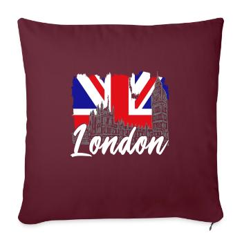 Londres - Housse de coussin décorative 45 x 45 cm - bordeaux - Devant