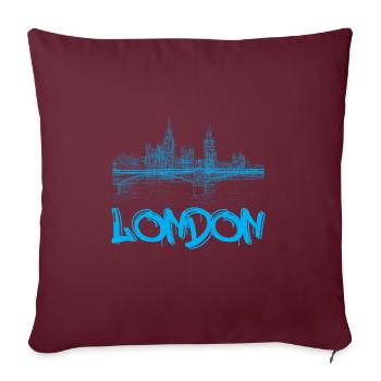 Londres - Housse de coussin décorative 45 x 45 cm - bordeaux - Devant
