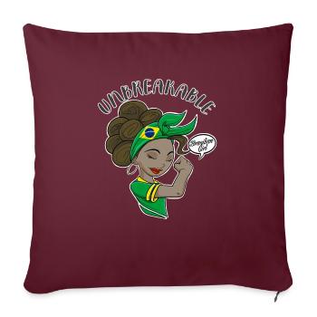 Fille brésilienne incassable I Héritage brésilien - Housse de coussin décorative 45 x 45 cm - bordeaux - Devant