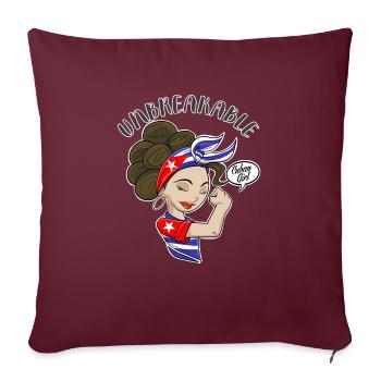 Fille cubaine incassable I Héritage cubain I Cuba - Housse de coussin décorative 45 x 45 cm - bordeaux - Devant