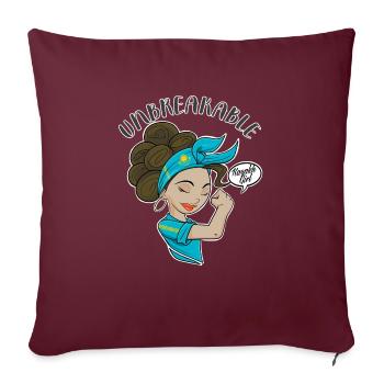 Fille kazakhe incassable I Héritage kazakh I - Housse de coussin décorative 45 x 45 cm - bordeaux - Devant