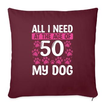 Chien de 50 ans Maman Chien Papa 50e anniversaire - Housse de coussin décorative 45 x 45 cm - bordeaux - Devant