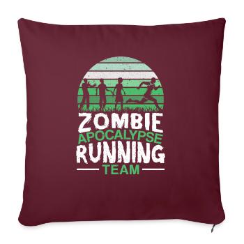 Zombie Apocalypse Running Team Halloween - Sofakissenbezug 45 x 45 cm - Burgunderrot - Vorne