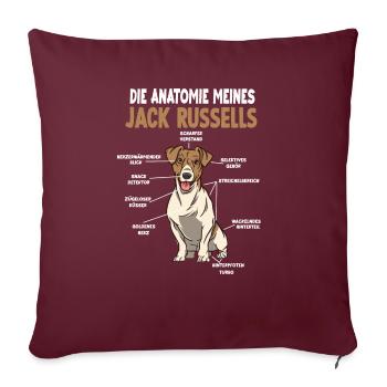 Fox Terrier Petting Guide Hundehalter jack Russell - Sofakissenbezug 45 x 45 cm - Burgunderrot - Vorne