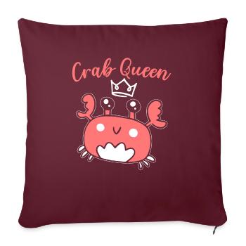 Crab Queen Crabule Crabby Crabe Chuchoteur - Housse de coussin décorative 45 x 45 cm - bordeaux - Devant