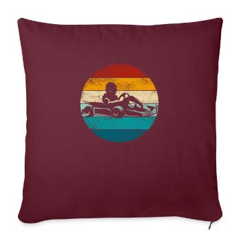 Go Kart Driver - Course de pilote de kart - Housse de coussin décorative 45 x 45 cm - bordeaux - Devant