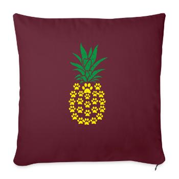 Ananas Liebhaber Hallo Sommer Katze Hund Tier - Sofakissenbezug 45 x 45 cm - Burgunderrot - Vorne