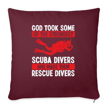 Scuba Rescue Diving les a fait Rescue Diver - Housse de coussin décorative 45 x 45 cm - bordeaux - Devant