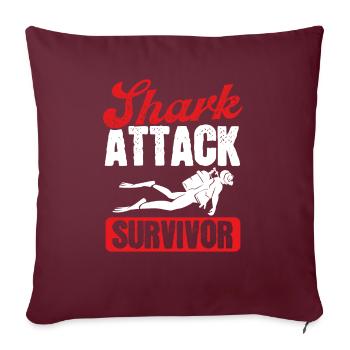 Scuba Diving Shark Attack Survivor Scuba Diver - Sofakissenbezug 45 x 45 cm - Burgunderrot - Vorne