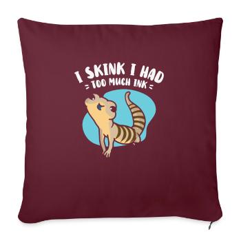 Herpétologie Lézard scinque à langue bleue Faune - Housse de coussin décorative 45 x 45 cm - bordeaux - Devant