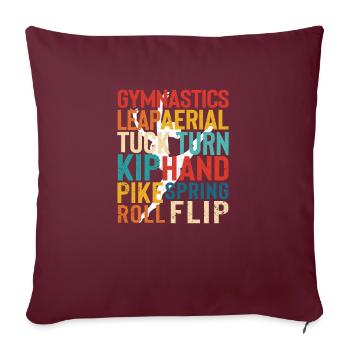 Équipe de gymnastique mignonne Gymnaste drôle - Housse de coussin décorative 45 x 45 cm - bordeaux - Devant