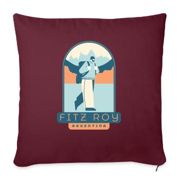 Fitz Roy Trek – Argentine - Housse de coussin décorative 45 x 45 cm - bordeaux - Devant