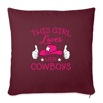 Wild West Western Rodeo Bull Riding Cowboy - Housse de coussin décorative 45 x 45 cm - bordeaux - Devant