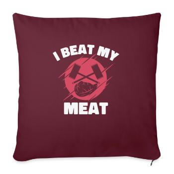 Chef Cuisine Amateurs de viande Cuisine - Housse de coussin décorative 45 x 45 cm - bordeaux - Devant