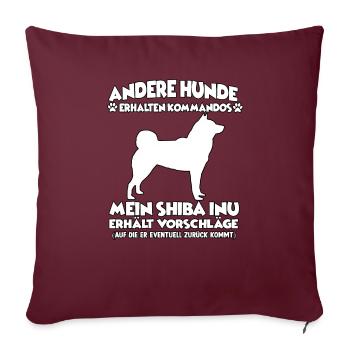 Drôle Shiba Inu Chien Dressage Propriétaire de chien - Housse de coussin décorative 45 x 45 cm - bordeaux - Devant