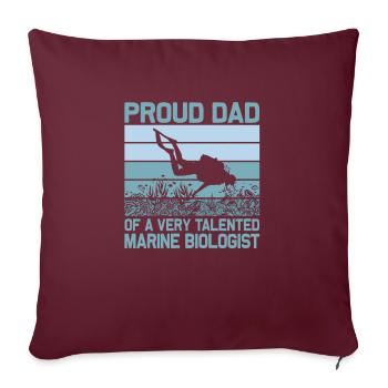Fier papa d’un biologiste marin étudiant océanographique Sci - Housse de coussin décorative 45 x 45 cm - bordeaux - Devant