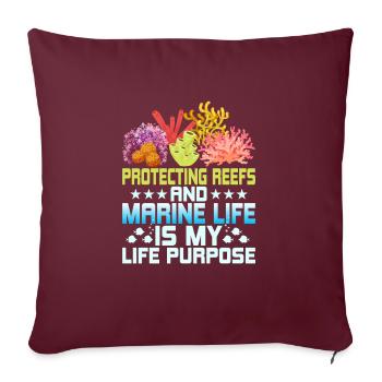 Protéger les récifs et la vie marine est mon objectif de vie - Housse de coussin décorative 45 x 45 cm - bordeaux - Devant