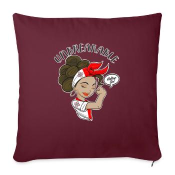 Fille maltaise incassable I Héritage maltais I - Housse de coussin décorative 45 x 45 cm - bordeaux - Devant