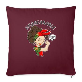 Fille portugaise Unbreakable Héritage portugais - Housse de coussin décorative 45 x 45 cm - bordeaux - Devant