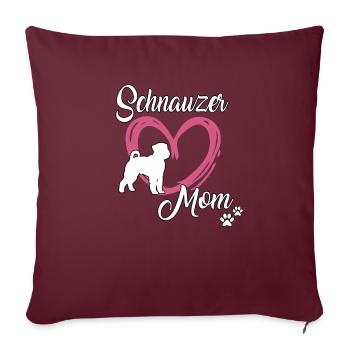 Schnauzer Maman Maîtresse École de chiens Géant Schnauzer - Housse de coussin décorative 45 x 45 cm - bordeaux - Devant