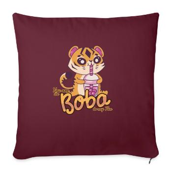 Du bist der Boba zu meinem Tee - Kawaii Bubble Tea - Sofakissenbezug 45 x 45 cm - Burgunderrot - Vorne