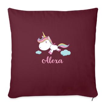 ALEXA Pink Unicorn Nouveauté - Housse de coussin décorative 45 x 45 cm - bordeaux - Devant