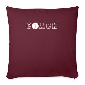 Cadeau de chemise d’entraîneur de baseball - Housse de coussin décorative 45 x 45 cm - bordeaux - Devant