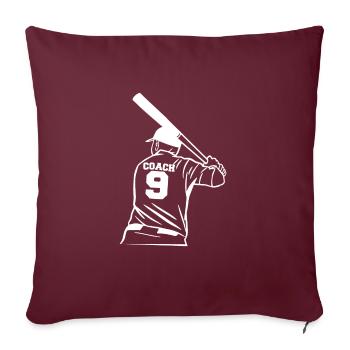 Cadeau de chemise d’entraîneur de baseball - Housse de coussin décorative 45 x 45 cm - bordeaux - Devant