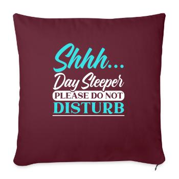 Les dormeurs de jour ne dérangent pas le quart de travail du cimetière - Housse de coussin décorative 45 x 45 cm - bordeaux - Devant