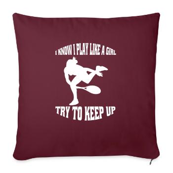 Tennis Tennis Club Girls Tennis Player Woman - Sofa pillowcase 17,3'' x 17,3'' (45 x 45 cm) - burgundy - Front