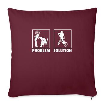 BMX Bikers Statement Solution au problème. - Housse de coussin décorative 45 x 45 cm - bordeaux - Devant