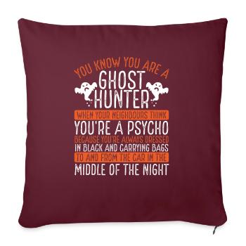 Halloween Ghost Hunting Camerca Drôle de chasseur de fantômes - Housse de coussin décorative 45 x 45 cm - bordeaux - Devant