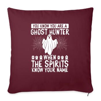 Halloween Ghost Hunting Spirits Drôle De Chasseur de Fantômes - Housse de coussin décorative 45 x 45 cm - bordeaux - Devant